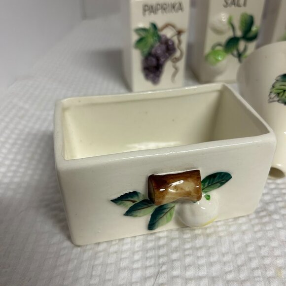 Vintage Japan Spice Shakers Set | Paprika Salt Pepper Cinnamon + Sugar Holders - Picture 3 of 10